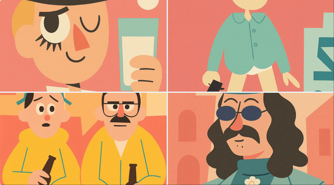 Современная иллюстрация в мультяшном стиле