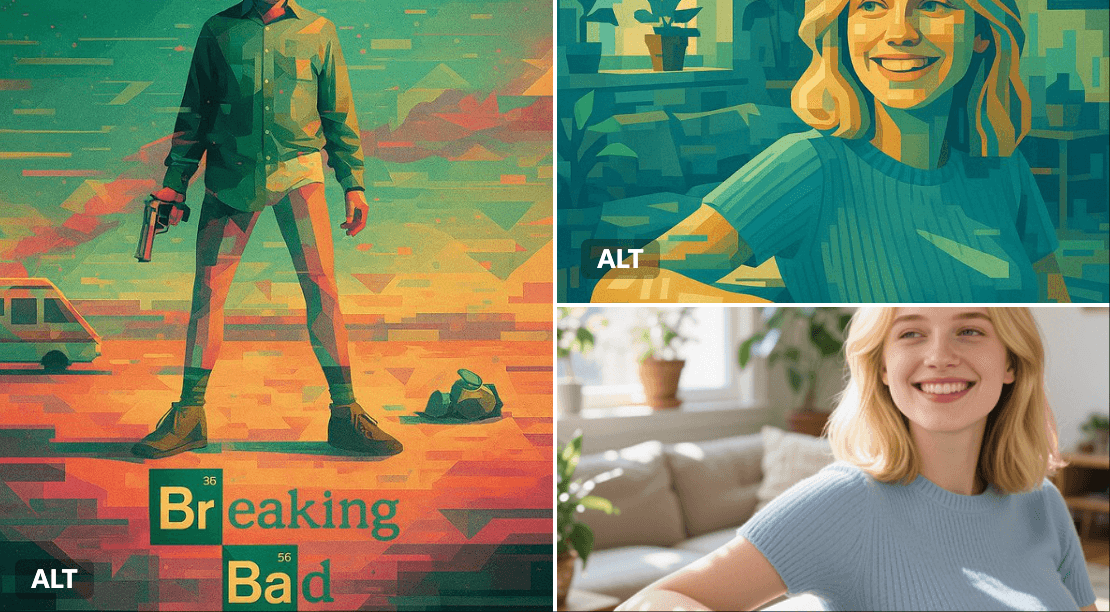 초현실적 기하학 예술 스타일의 디지털 일러스트레이션