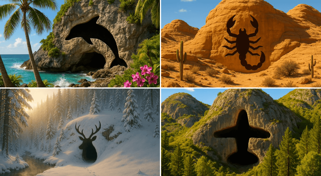 مدخل كهف المناظر الطبيعية