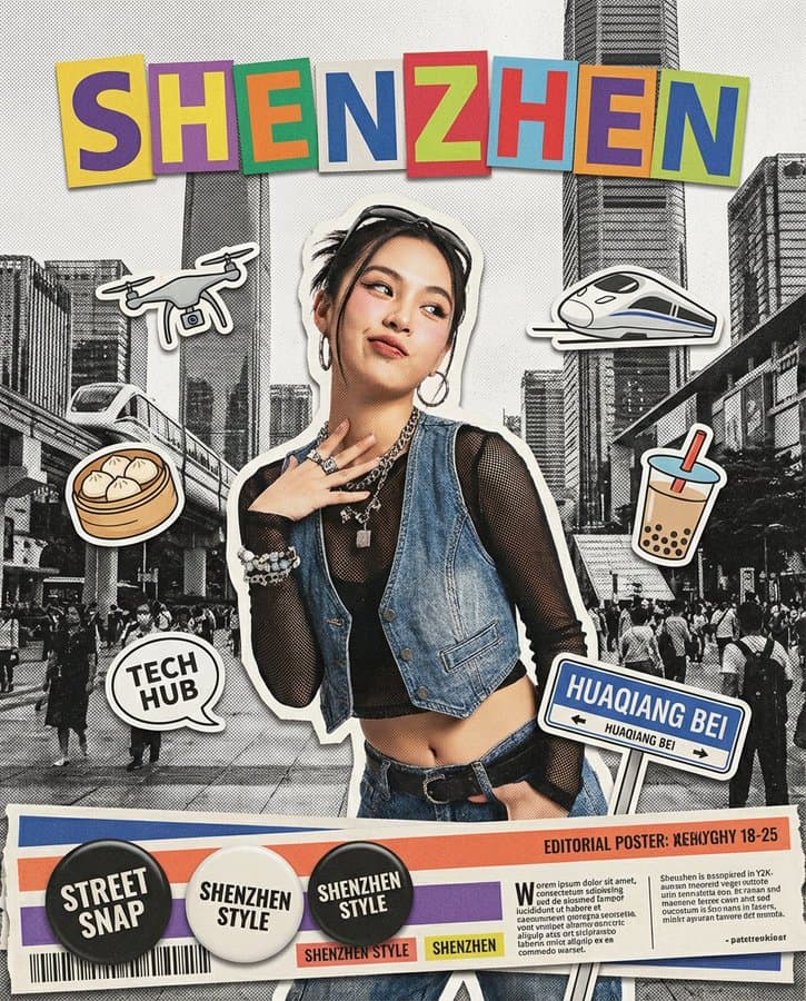 Y2K-Ära-Collage-Poster